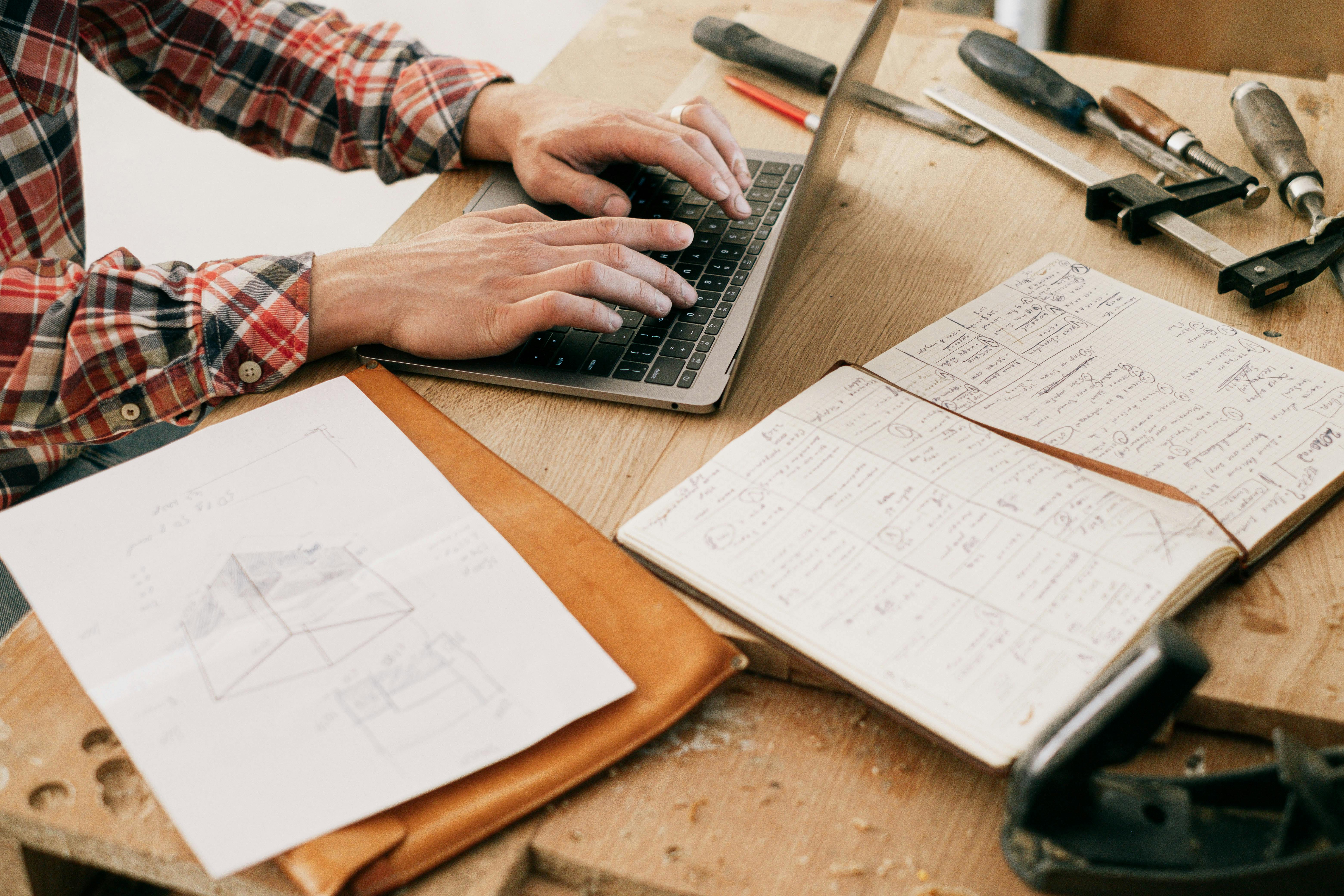 Small business owner working at home